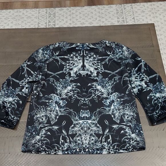 Ted Baker Abstract Berila Evergreen Print Blouse Sz 4 - Picture 2 of 10